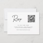 Carte de réponse QR Code moderne | Écriture fine (Devant)