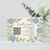 Carte de réponse QR Code pour Hydrangea Bleu de Bu (Debout devant)