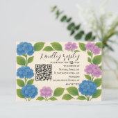 Carte de réponse QR Code pour Hydrangea Violette/B (Debout devant)