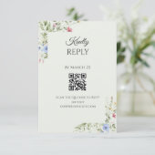Carte de réponse QR Code pour jardin anglais doux (Debout devant)