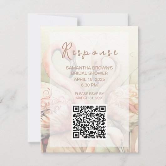 Carte de réponse QR Code pour l'événement de Fête  (Dos)