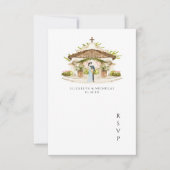 Carte de réponse QR Code pour mariage à la Haciend (Devant)