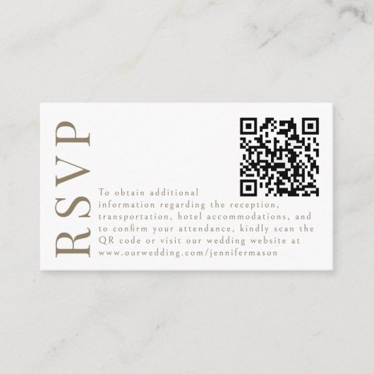 Carte de réponse QR code pour mariage automnal ave (Devant)