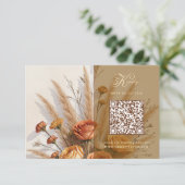 Carte de réponse QR code pour mariage automnal cha (Debout devant)