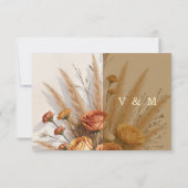 Carte de réponse QR code pour mariage automnal cha (Dos)