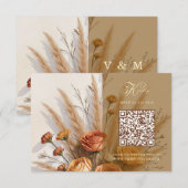 Carte de réponse QR code pour mariage automnal cha (Devant / Derrière)