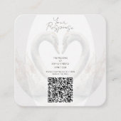 Carte de réponse QR Code pour mariage aux cygnes r (Devant)