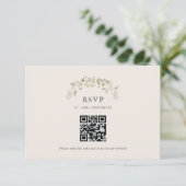 Carte de réponse QR code pour mariage avec jardin (Debout devant)
