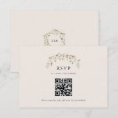 Carte de réponse QR code pour mariage avec jardin (Devant / Derrière)