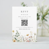 Carte de réponse QR Code pour mariage champêtre de (Debout devant)