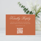 Carte de réponse QR Code pour mariage de jardin to (Debout devant)