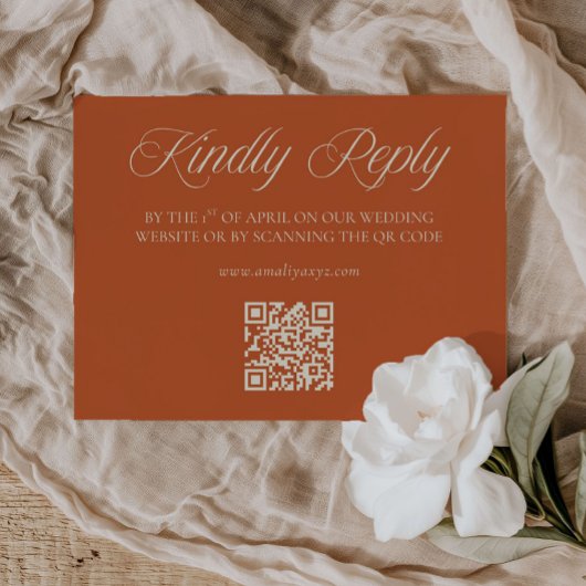 Carte de réponse QR Code pour mariage de jardin to