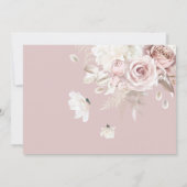 Carte de réponse QR Code pour mariage floral rose (Dos)