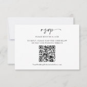 Carte de réponse QR Code pour mariage minimaliste  (Devant)