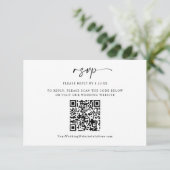 Carte de réponse QR Code pour mariage minimaliste  (Debout devant)