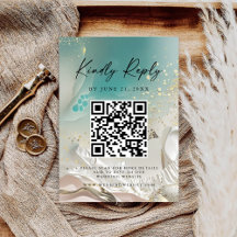 Carte de réponse QR Code pour mariage moderne aux