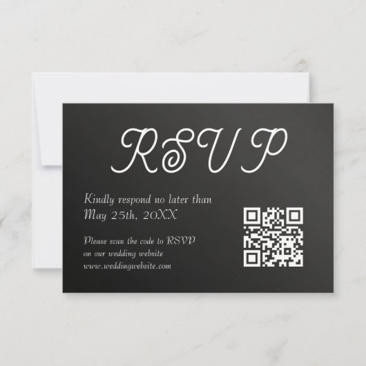 Carte de réponse QR Code pour mariage Rose Élégant (Devant)