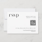Carte de réponse QR Code pour mariage simple moder (Devant)