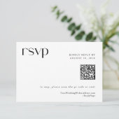 Carte de réponse QR Code pour mariage simple moder (Debout devant)