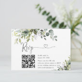 Carte de réponse QR Code pour site web de mariage (Debout devant)