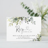 Carte de réponse QR Code pour site web de mariage (Debout devant)