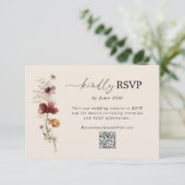 Carte de réponse QR Code pour un mariage automnal (Debout devant)