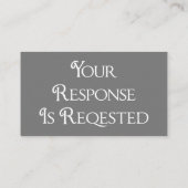 Carte de réponse QR Code RSVP Gris Blanc pour Mari (Dos)