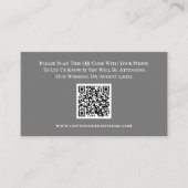 Carte de réponse QR Code RSVP Gris Blanc pour Mari (Devant)