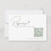 Carte de réponse QR Code Toile Vert Sauge  (Devant)