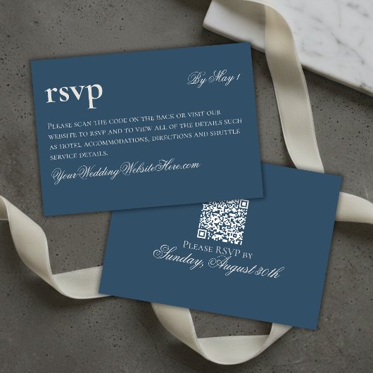 Carte de réponse QR de mariage naval à l'ancienne
