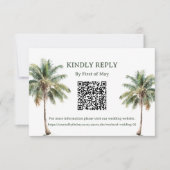 Carte de réponse QR Palmiers Tropicaux (Devant)