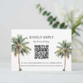 Carte de réponse QR Palmiers Tropicaux (Debout devant)