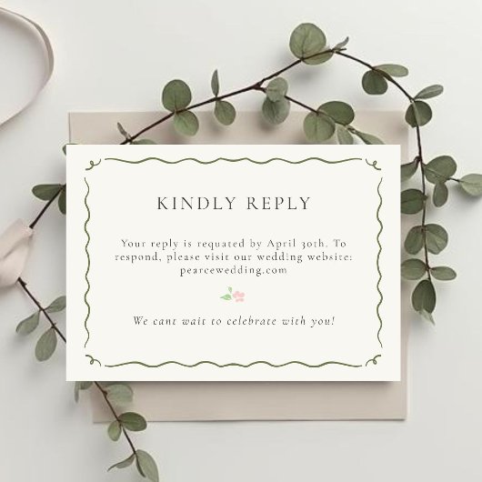 Carte de réponse QR RSVP Ivory | Florale