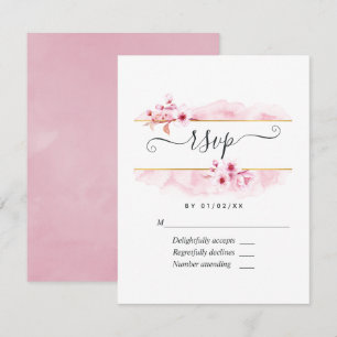 Carte de réponse Quinceañera Fleur de cerisier ros