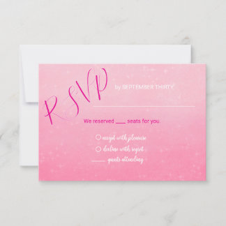 Carte de réponse Quinceñera Rose Pailleté
