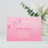 Carte de réponse Quinceñera Rose Pailleté (Debout devant)