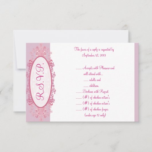 Carte de réponse R.S.V.P 3,5 x 5 R.S.V. (Devant)