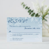 Carte de réponse R.S.V.P. 3x5 Crystal Snowflakes H (Debout devant)