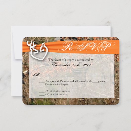 Carte de réponse R.S.V.P. 3x5 Deer Couple Doe Buck (Devant)