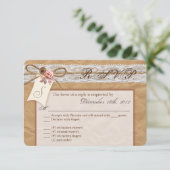 Carte de réponse R.S.V.P. 3x5 Kraft Paper Lace Twi (Debout devant)