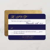 Carte de réponse R.S.V.P. 3x5 Modern Strie Marine  (Devant / Derrière)