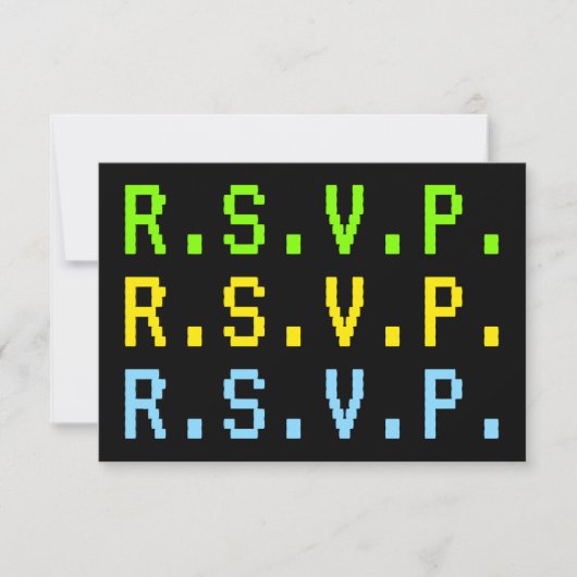 Carte de réponse "R.S.V.P." style numérique et gee (Devant)