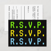 Carte de réponse "R.S.V.P." style numérique et gee (Devant / Derrière)
