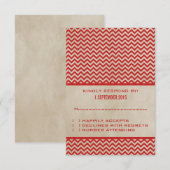 Carte de réponse Red Chic Chevron (Devant / Derrière)