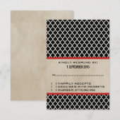 Carte de réponse Red Chic Quatrefoil (Devant / Derrière)