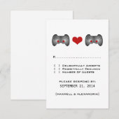 Carte de réponse Red Cute Gamer (Devant / Derrière)