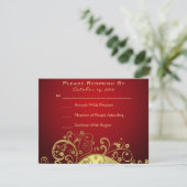 Carte de réponse Red et Gold Swirl (Debout devant)