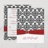 Carte de réponse Red, White et Black Damask II (Devant / Derrière)