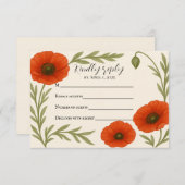 Carte de réponse Rêverie de pavot (Devant / Derrière)