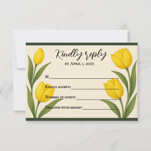 Carte de réponse Rêverie Tulipe (Devant)